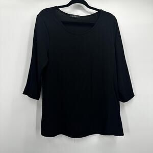 Yushi Shirt Womens Medium 3/4 Sleeve Textured Minimalist Crinkle Pullover Top